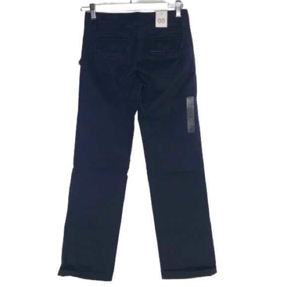 NWT Gap wide straight leg navy chino 00 - Picture 3 of 5